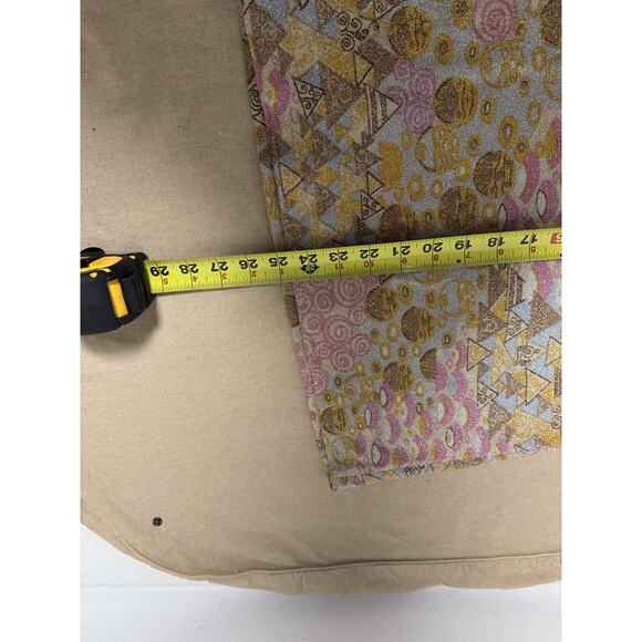 VINTAGE Goldworm Pants Set Womens 8 Made in Italy Metallic Geometric Pink Gold - Picture 11 of 15